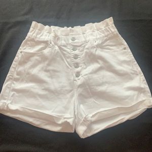 White jean shorts